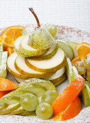 fresh fruits on the plate