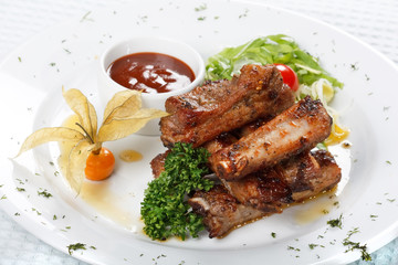 grilled ribs.