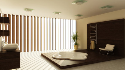 Modern interior of a bathroom