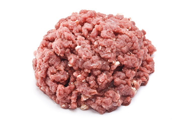 Raw mincemeat isolated on white