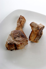 organic grilled lamb chop on a plate