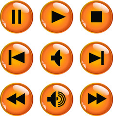 multimedia buttons - vector
