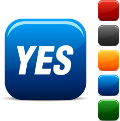 Yes icon set. Vector illustration