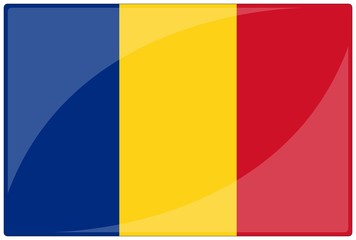 Fototapeta premium drapeau glassy roumanie romania flag
