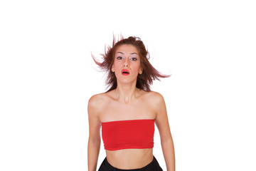 Portrait of young brunette woman