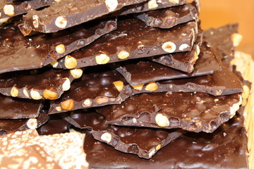 Plaques de chocolat noisette