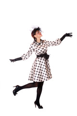 Fashion girl posing on white background