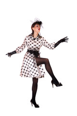 Fashion girl posing on white background