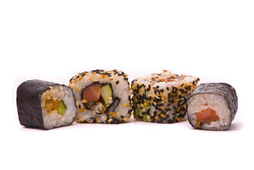 Sushi on a white background