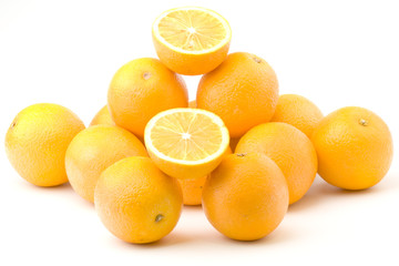 Oranges isolated on white background