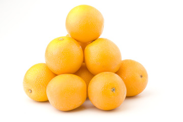 Oranges isolated on white background