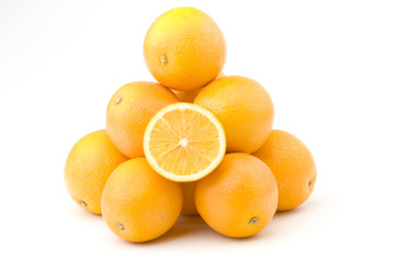 Oranges isolated on white background