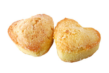 Saint Valentin - 2 Madeleines en forme de coeur