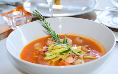Fish soup with rosemary