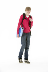 Fototapeta premium Full Length Studio Portrait Of Male Teenage Student