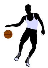 Naklejka premium Male Basketball Player Illustration Silhouette