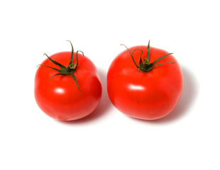 two tomato isolated on the white background