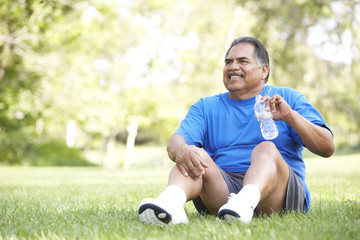 Senior Man Relaxing After Exercise