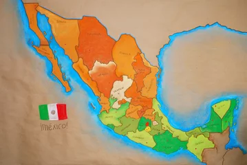 Afwasbaar Fotobehang Mexico mexico kaart