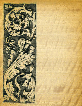 Renaissance engravings on  movinka wood