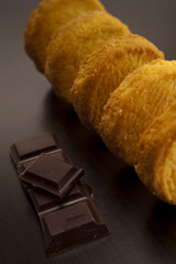 French Butter Cookies Palets Bretons with Chocolate