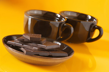 Dark chocolate and coffee