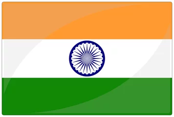 Poster drapeau glassy inde india flag © DomLortha