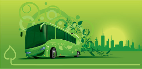 Bio-bus under art-decor background