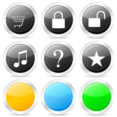 internet circle icon set