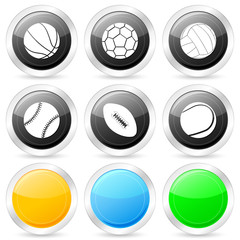 sport ball circle icon set