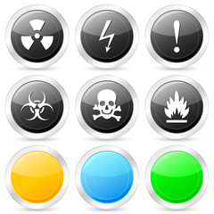 warning circle icon set