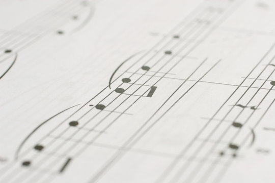 Closeup of music notes (with shallow depth of focus)
