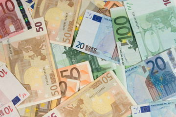 Pile of euro bills (as a background)