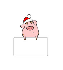Piggy holds a card