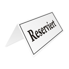 schild reserviert (schwarz auf weiss)