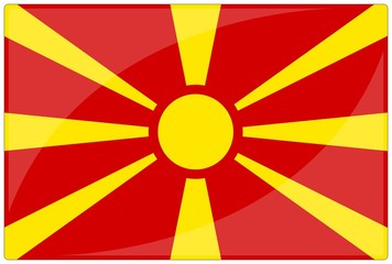 drapeau glassy macédoine macedonia flag - obrazy, fototapety, plakaty