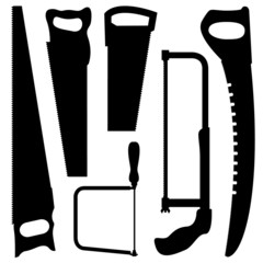 Shovels and spades in vector silhouette