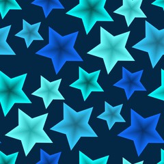 Seamless blue star pattern