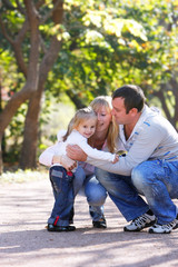 Fototapeta premium happy family on natural background