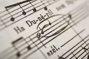 Fototapeta premium music notes macro