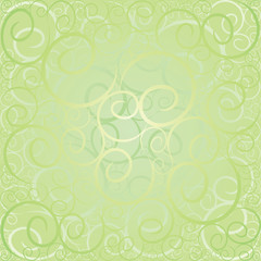 Green swirl wallpaper background. Vector illustration.