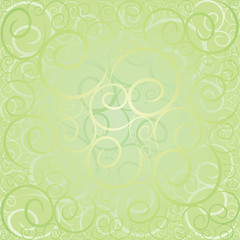 Green swirl wallpaper background. Vector illustration.