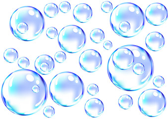 vector of blue soap bubbles