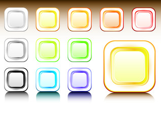 set of shiny empty vector buttons