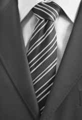 Detail of a Business man Suit with black tie