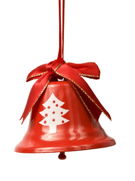 christbaumschmuck - rote weihnachts glocke isoliert