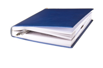 pen on  organizer isolated on the white background