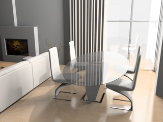 living a room with a dining zone