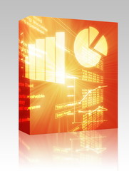 Spreadsheet business charts illustration box package