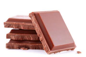 chocolate bars isolated on white